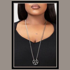 KILLSTAR ✦ Broken Seal Pentagram Necklace ✦ Sculpted Black Statement Pendant NWT